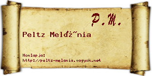 Peltz Melánia névjegykártya